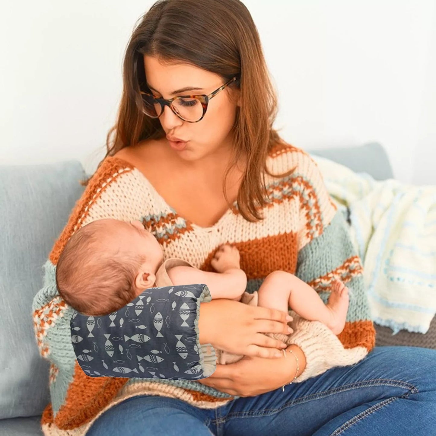 Coussin d’Allaitement - ArmNurse™ - Poissons - Mon Bébé Futé