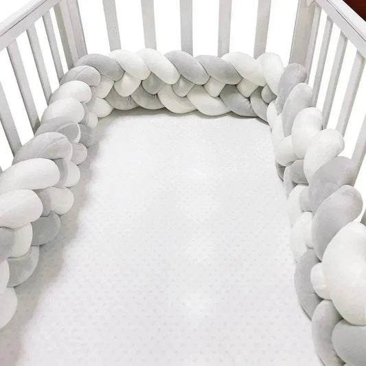 Tour de Lit Bebe - CozyKnot™ - Blanc Gris - Mon Bébé Futé
