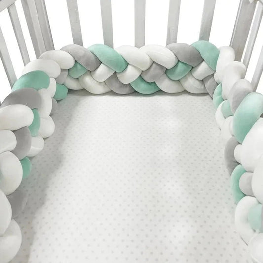 Tour de Lit Bebe - CozyKnot™ - Vert Blanc - Mon Bébé Futé